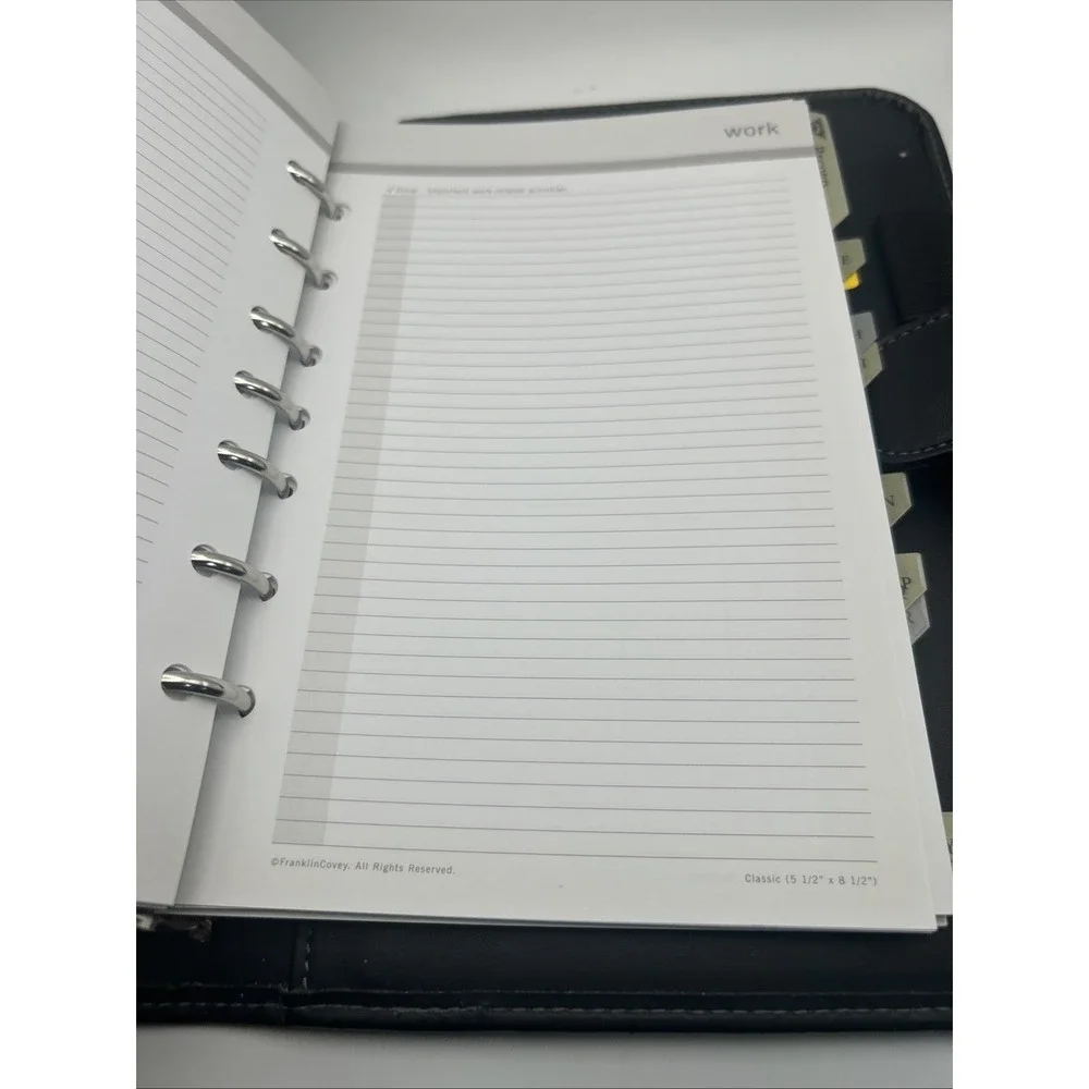 Franklin Day One Snap Closure 3-Ring Classic Planner, Black, 8.5